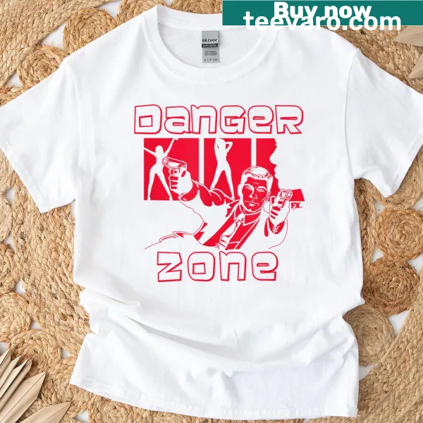Cartoon action spy scene graphic on a playful T-shirt