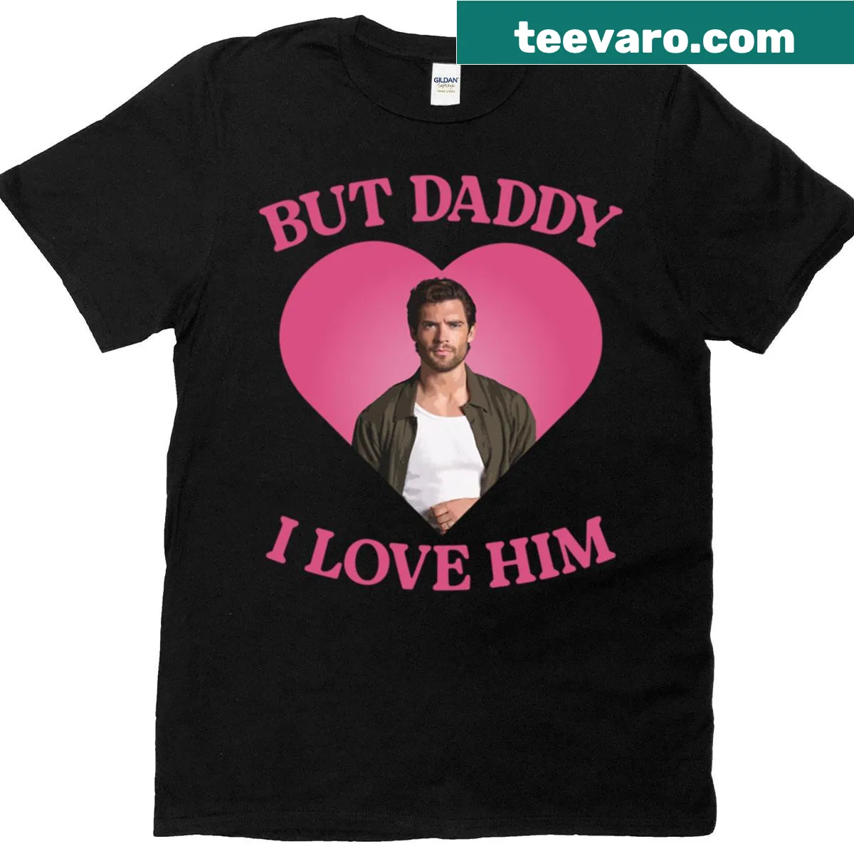 Heartfelt text T-shirt featuring 'But Daddy I Love Him' phrase — on a men's t-shirt
