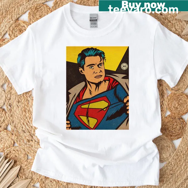 Superhero-themed T-shirt featuring David Corenswet