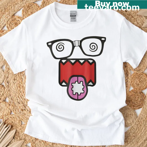 Vintage cartoon Domo Kun face t-shirt in nostalgic style