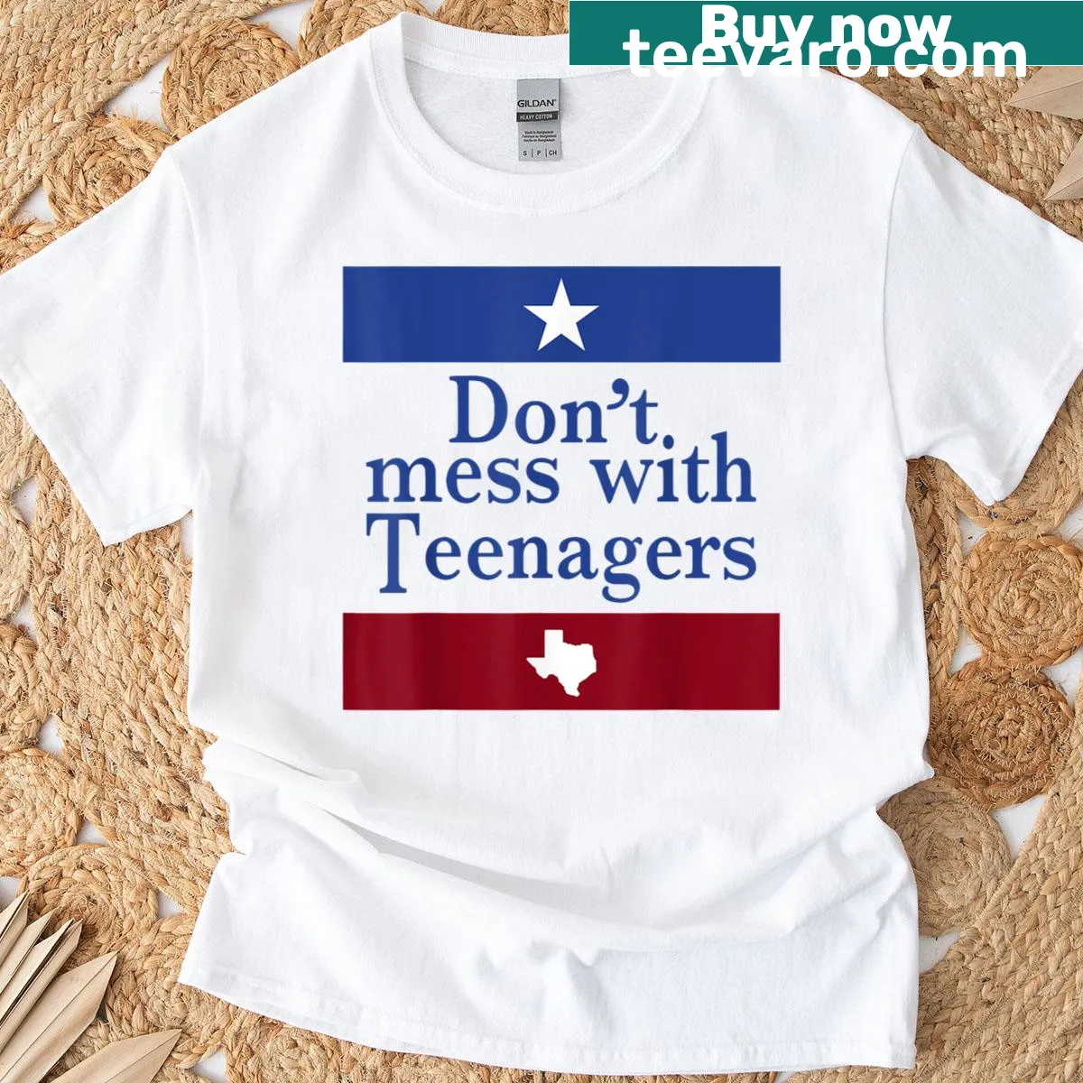 T-shirt with the phrase 'Don't Mess With Teenagers' in bold text — on a men's t-shirt
