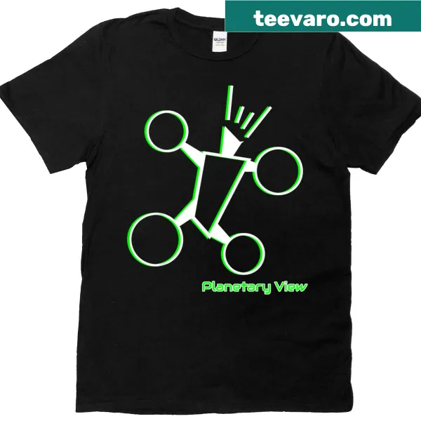 Iconic Drone Man logo design on a T-shirt