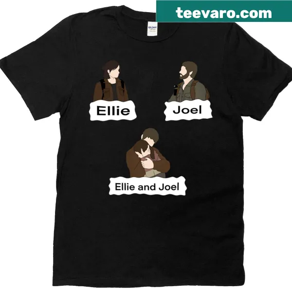 Illustrative t-shirt featuring Ellie and Joel from The Last of Us
