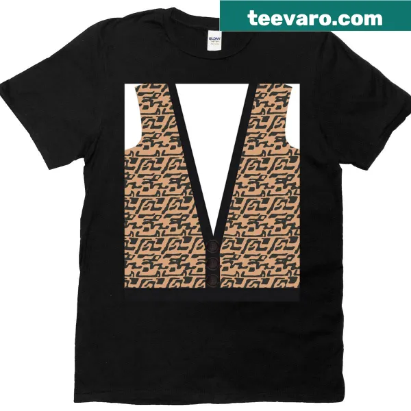 Illustration of a fancy vest inspired by Ferris Bueller on a T-shirt
