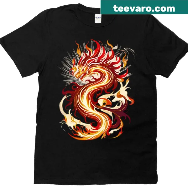 T-shirt featuring an intricate fire spirit design