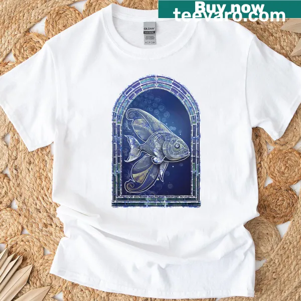 Illustration of fish in an ocean batik style