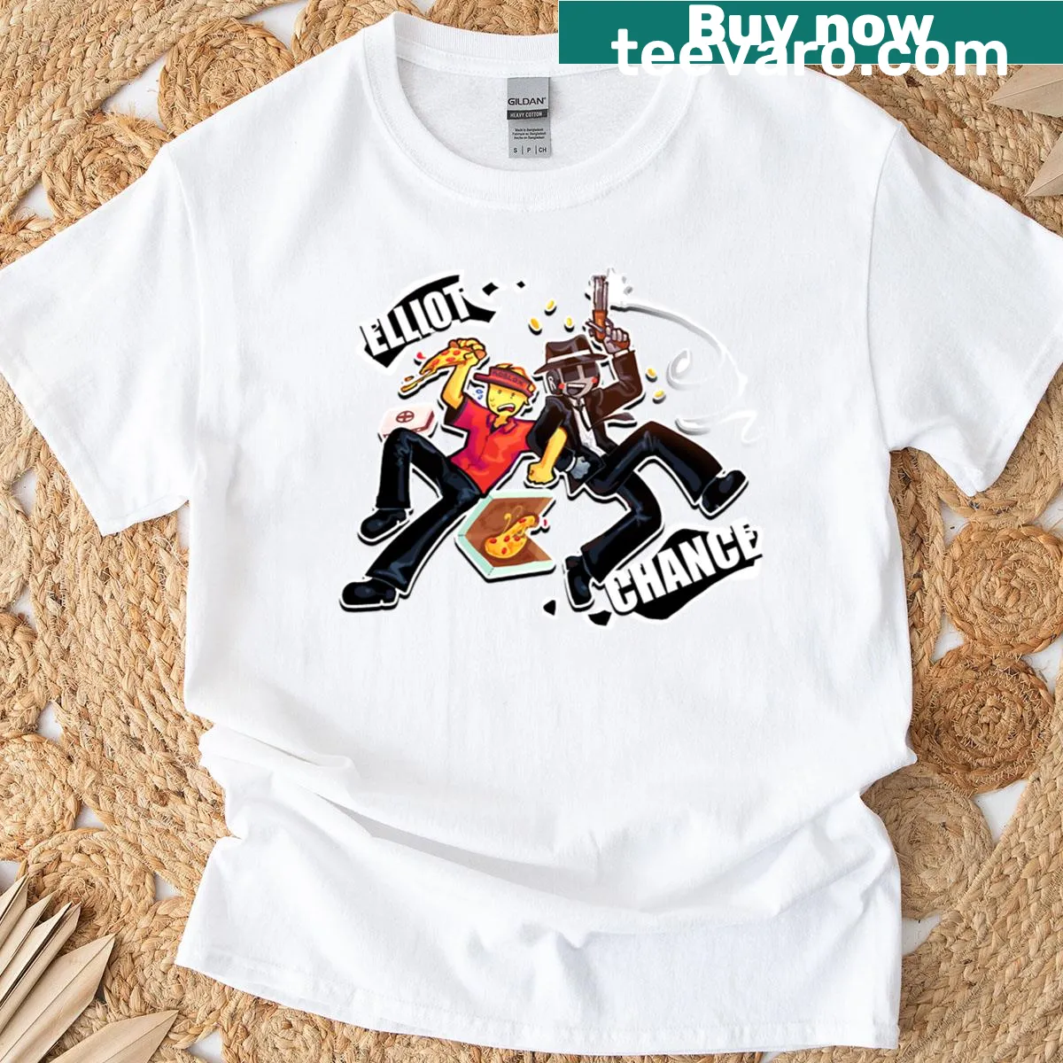 Illustrative T-shirt saying 'Partners In Crime' — on a men's t-shirt