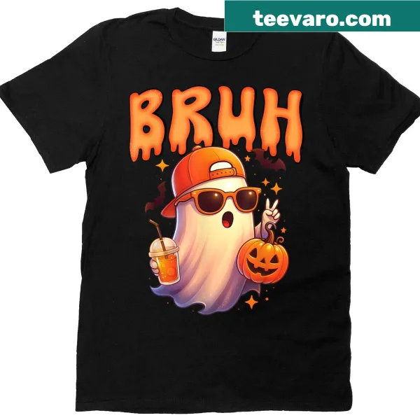Cute cartoon ghost design for kids' Halloween T-shirt