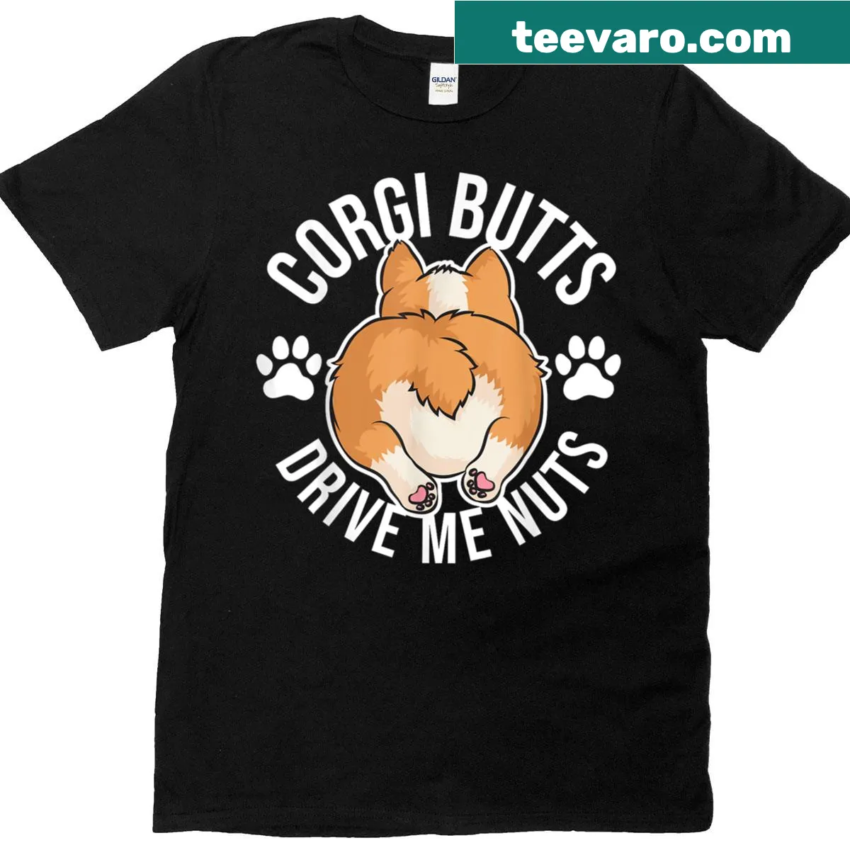 Dog-lover T-shirt featuring a funny corgi design for all ages — on a men's t-shirt