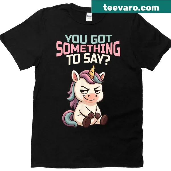 Cute cartoon unicorn t-shirt with playful text for kids