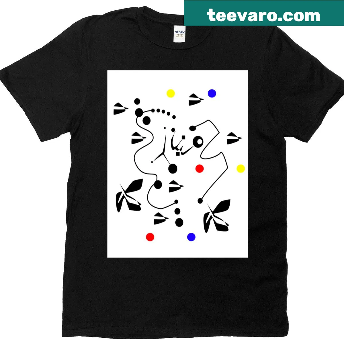 Futuristic abstract line art design on a t-shirt — on a men's t-shirt