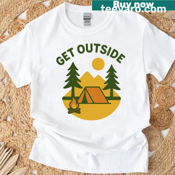 Retro camping and hiking t-shirt for outdoor enthusiasts