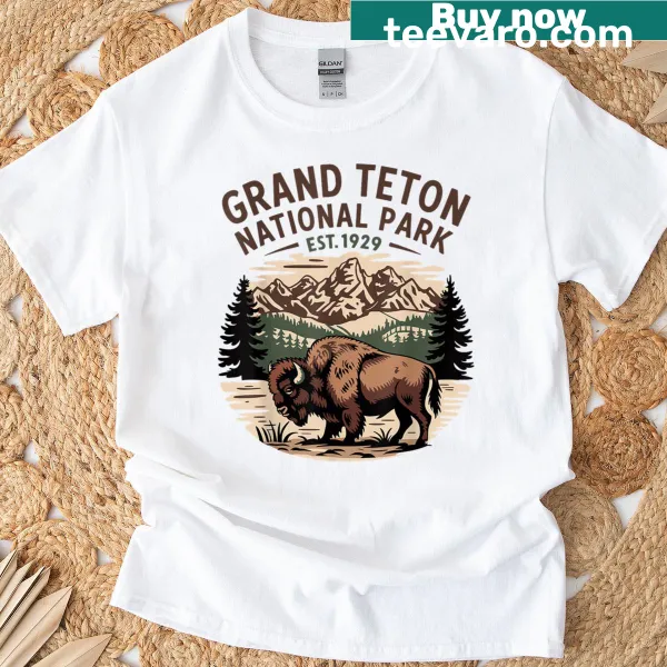 Vintage graphic T-shirt featuring Grand Teton National Park