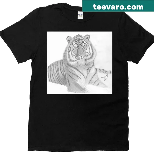 Realistic graphic T-shirt featuring a tiger design