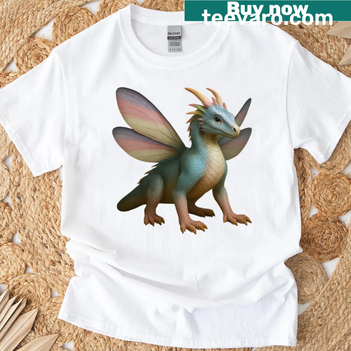 T-shirt featuring the design of Zephira from Grimwyrm Series — on a men's t-shirt