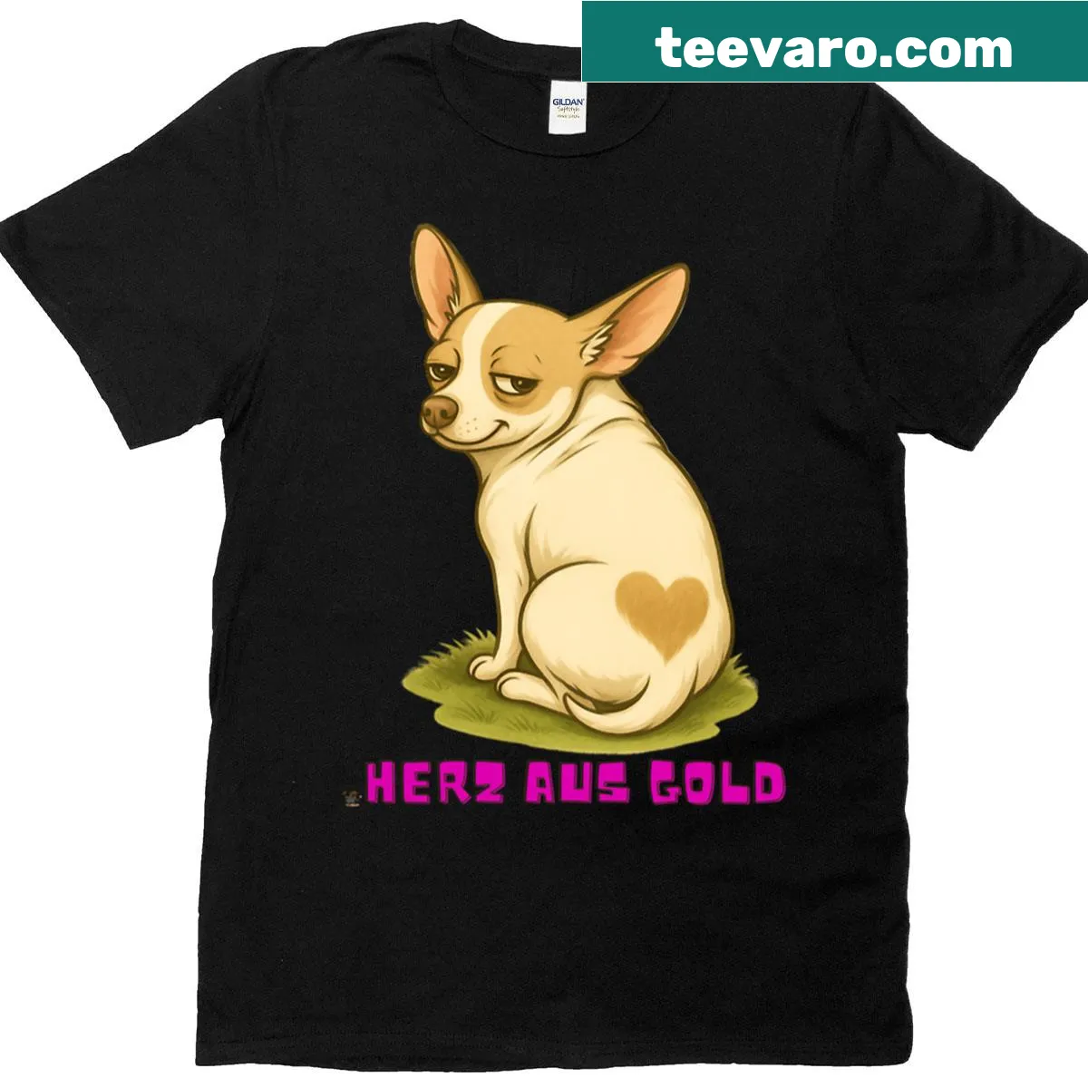 Heart of Gold design with playful elements on a t-shirt — on a men's t-shirt