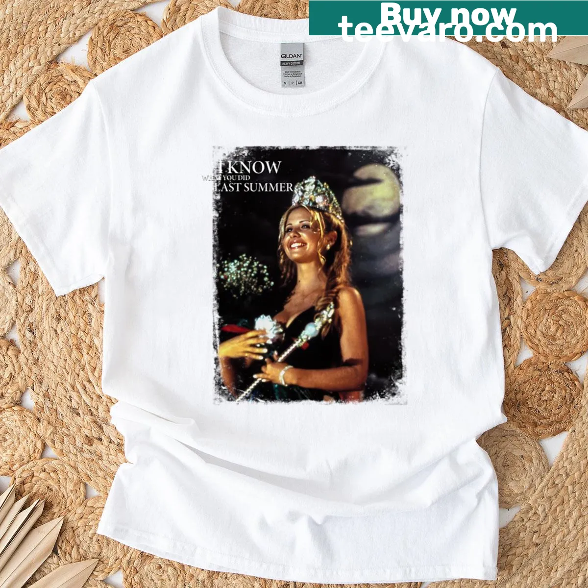 Vintage Horror Movie T-shirt featuring Helen Shivers — on a men's t-shirt