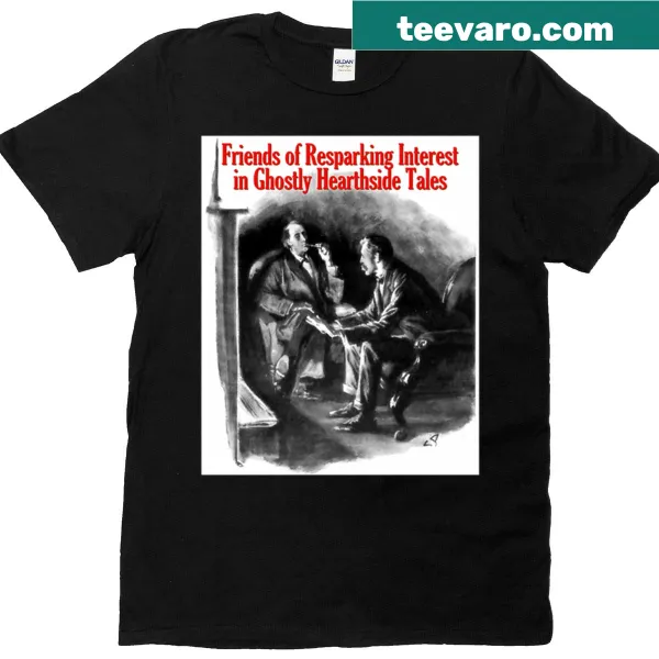 Illustration of Holmes and Watson at the fireside on t-shirt