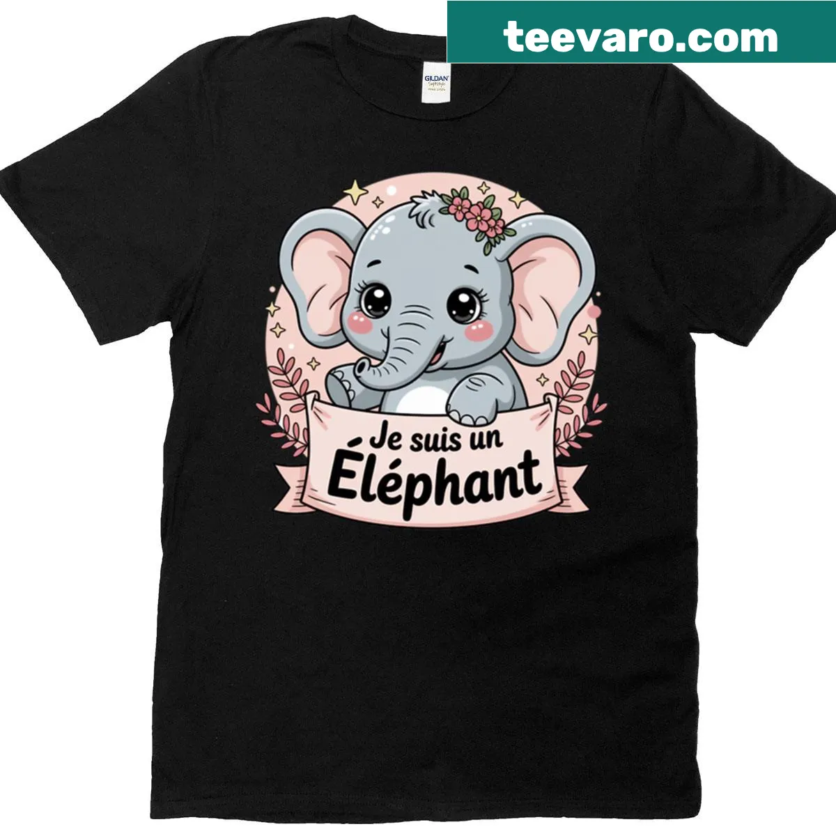 T-shirt featuring an elephant design with the phrase 'I Am An Elephant' — on a men's t-shirt