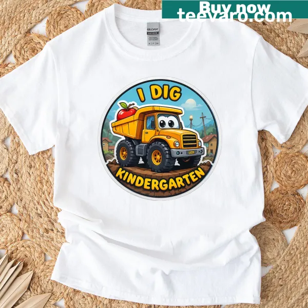 Cartoon truck graphic for kindergarten t-shirt