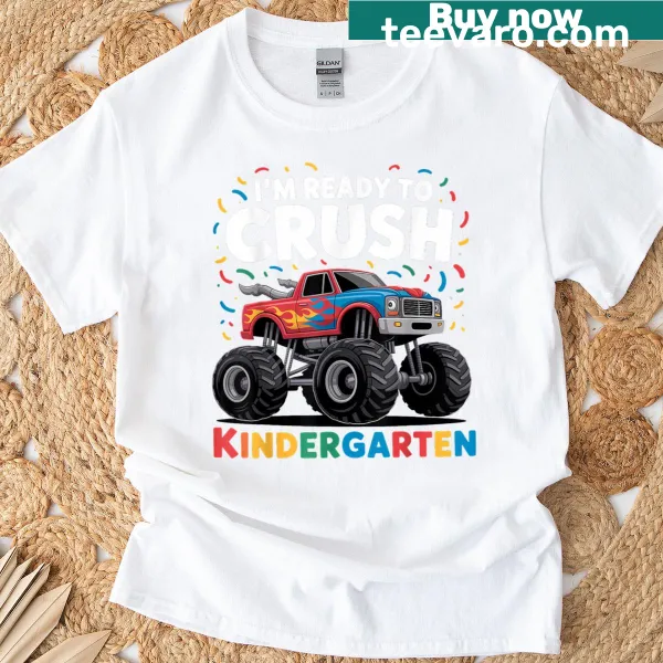 Back to school shirt with monster truck and playful text