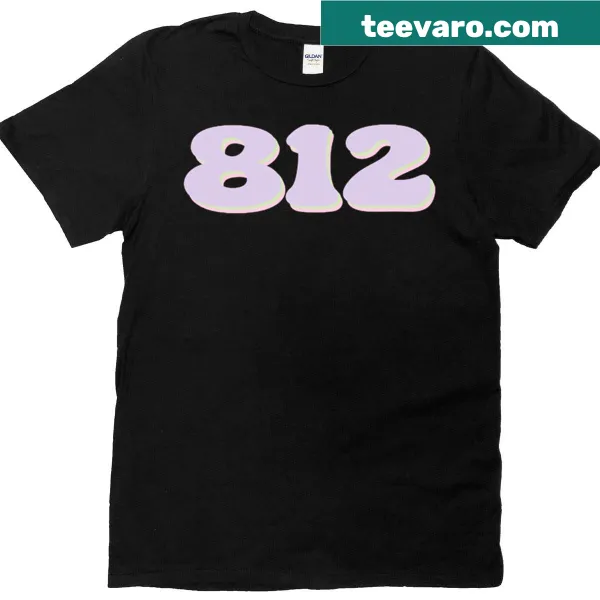 Pastel-colored t-shirt featuring Indiana's 812 area code