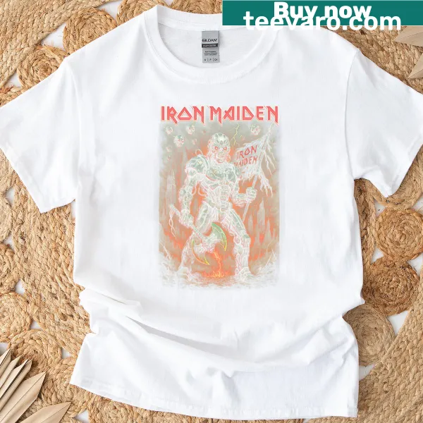 Iron Maiden Eddie robot warrior design T-shirt