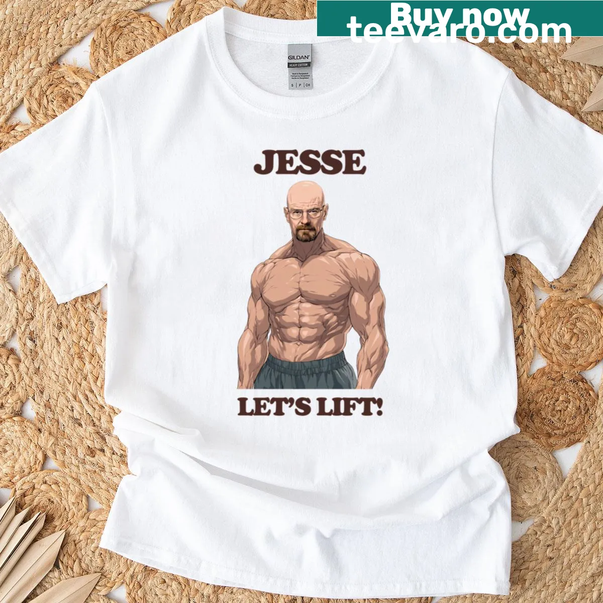 Inspirational typography Jesse Lets Lift T-shirt — on a men's t-shirt