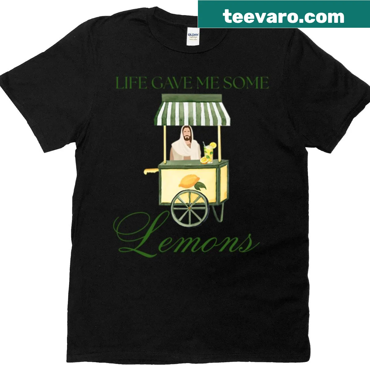 Funny T-shirt with the phrase Jesus Making Lemonade — on a men's t-shirt