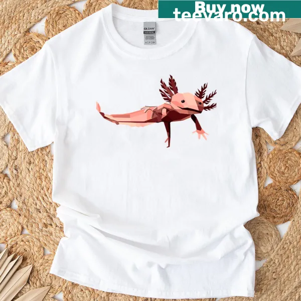 Low poly pink jolote t-shirt featuring geometric art