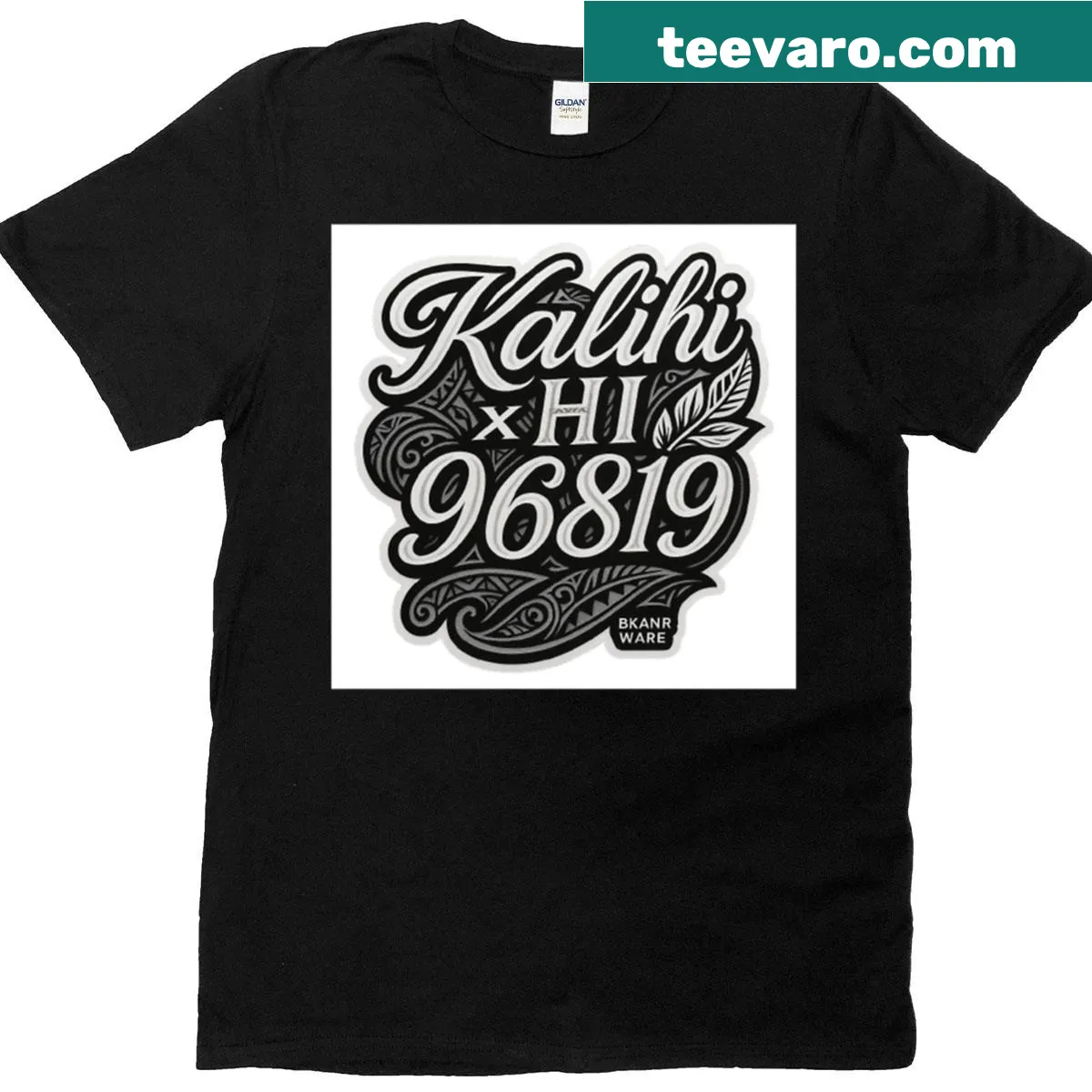 Kalihi 96819 T-shirt with clean typography celebrating the location — on a men's t-shirt