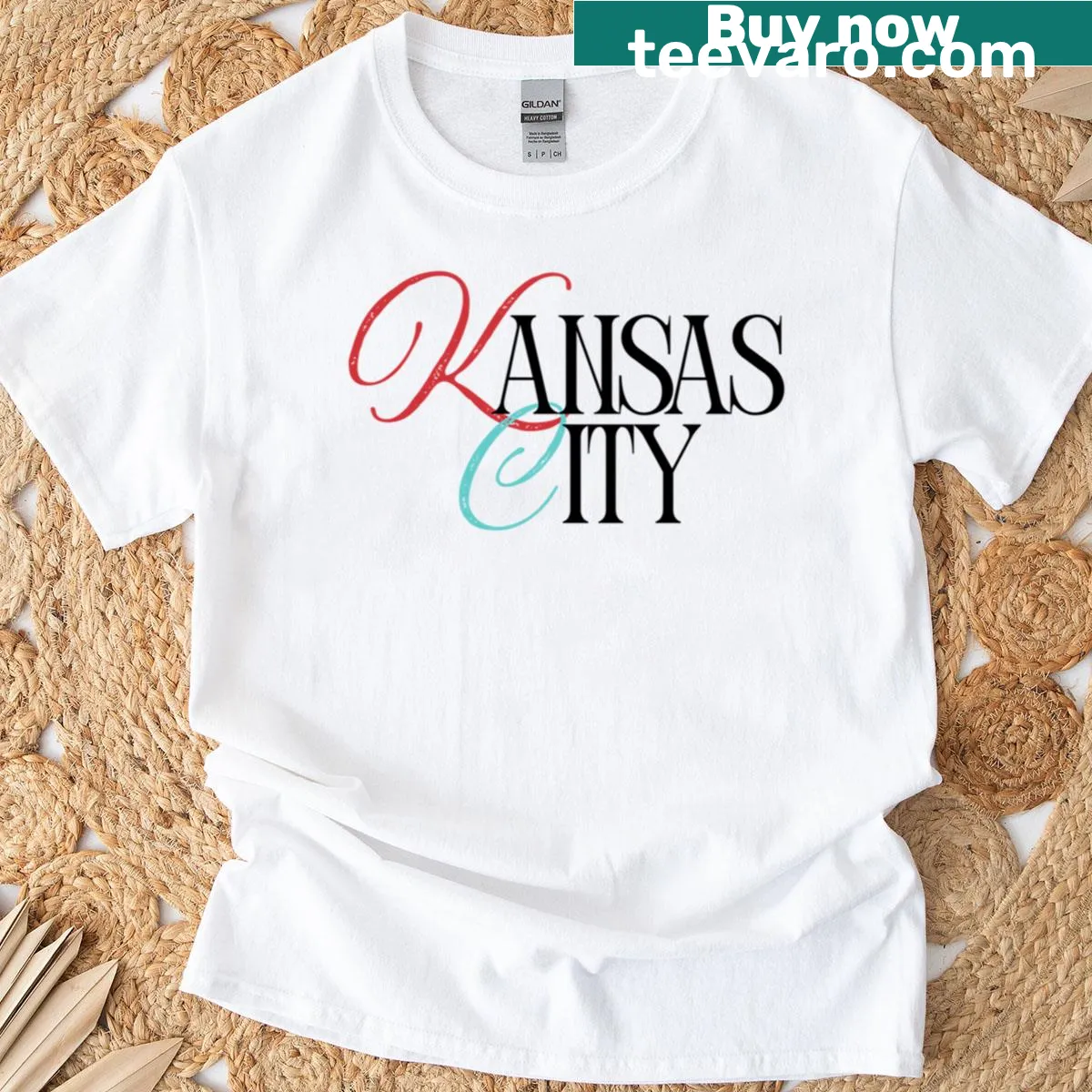 Bold typography Kansas City T-shirt — on a men's t-shirt
