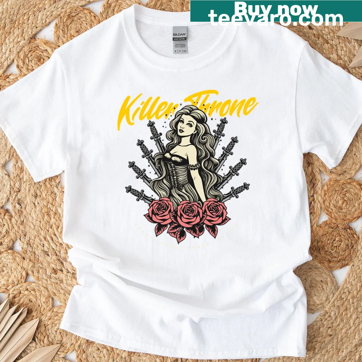 Illustration of a dramatic throne on a T-shirt — on a men's t-shirt