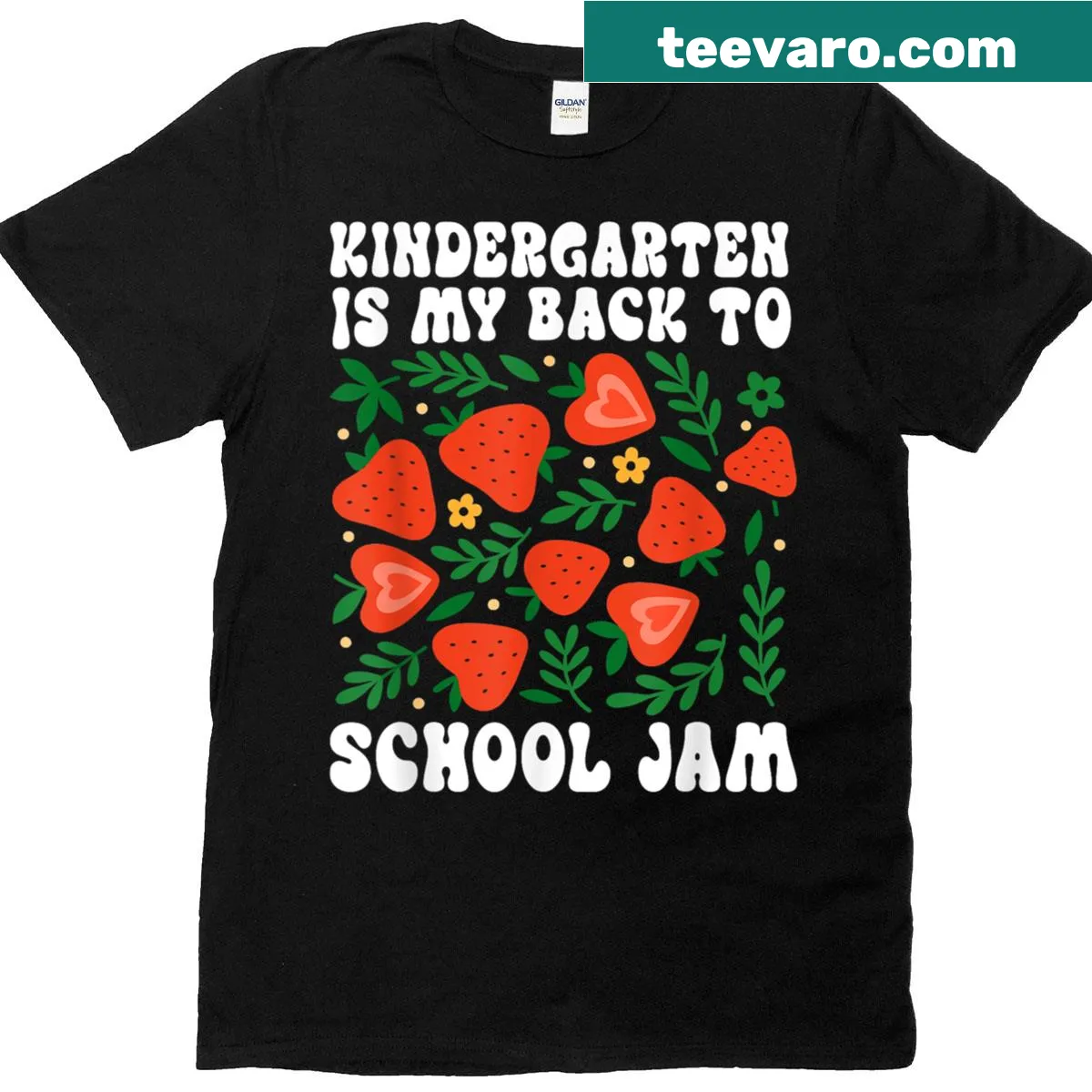 T-shirt celebrating kindergarten with playful text for young students — on a men's t-shirt