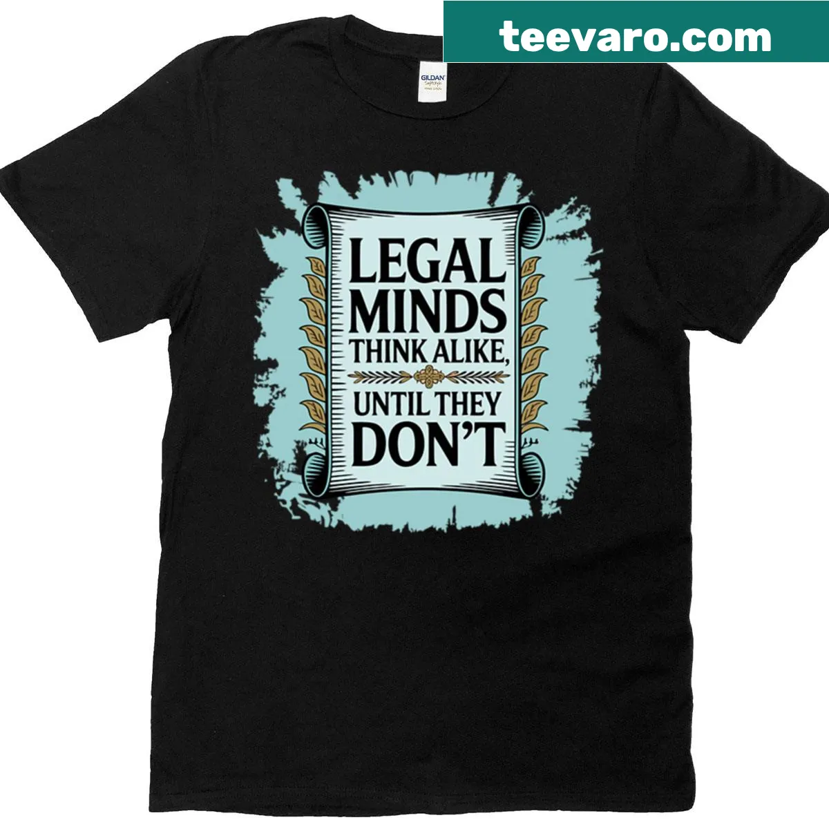Inspirational law school survival t-shirt with clever text — on a men's t-shirt