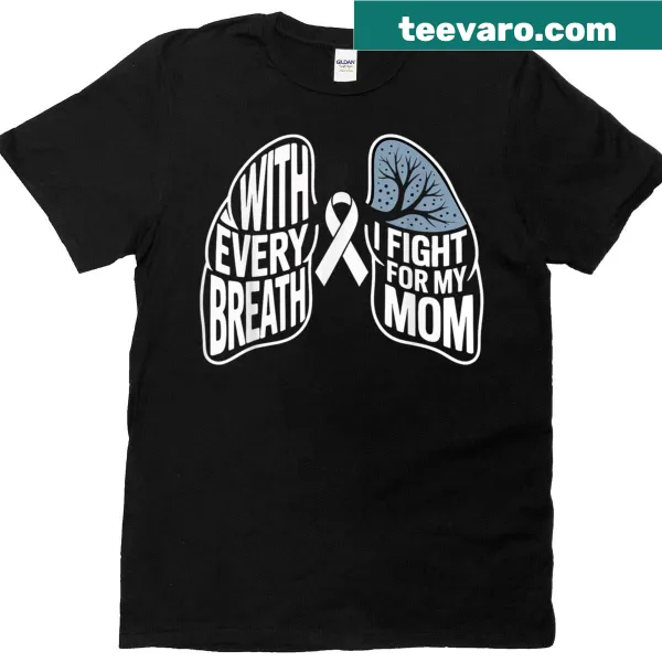 Lung cancer awareness t-shirt with 'Lung Cancer Support Squad' message