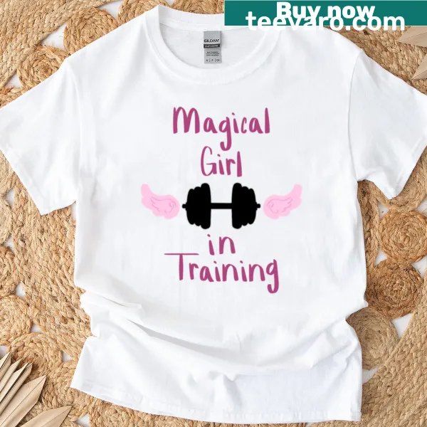 Magical girl graphic T-shirt with whimsical design