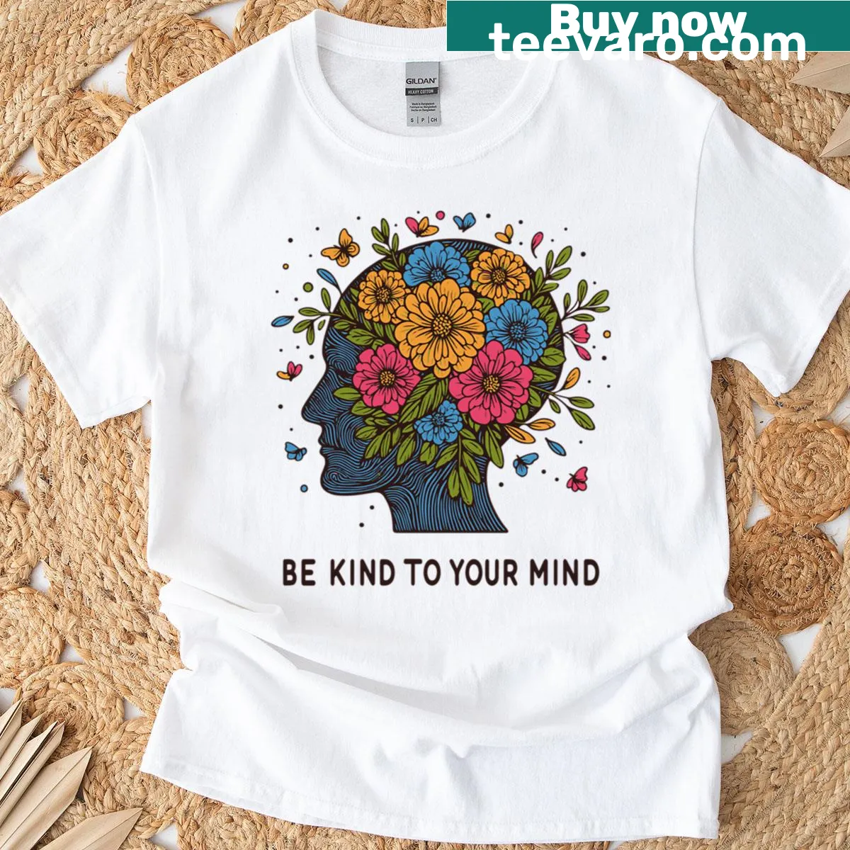 Typography design promoting mental health awareness on a t-shirt — on a men's t-shirt
