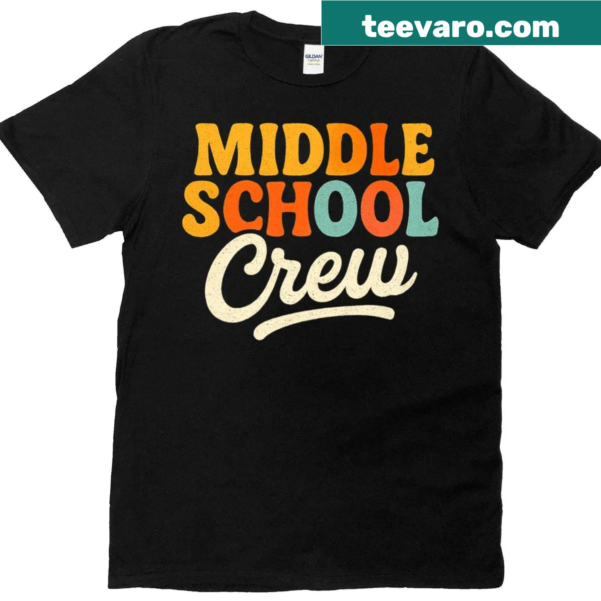 Retro Middle School Crew T-shirt — on a men's t-shirt