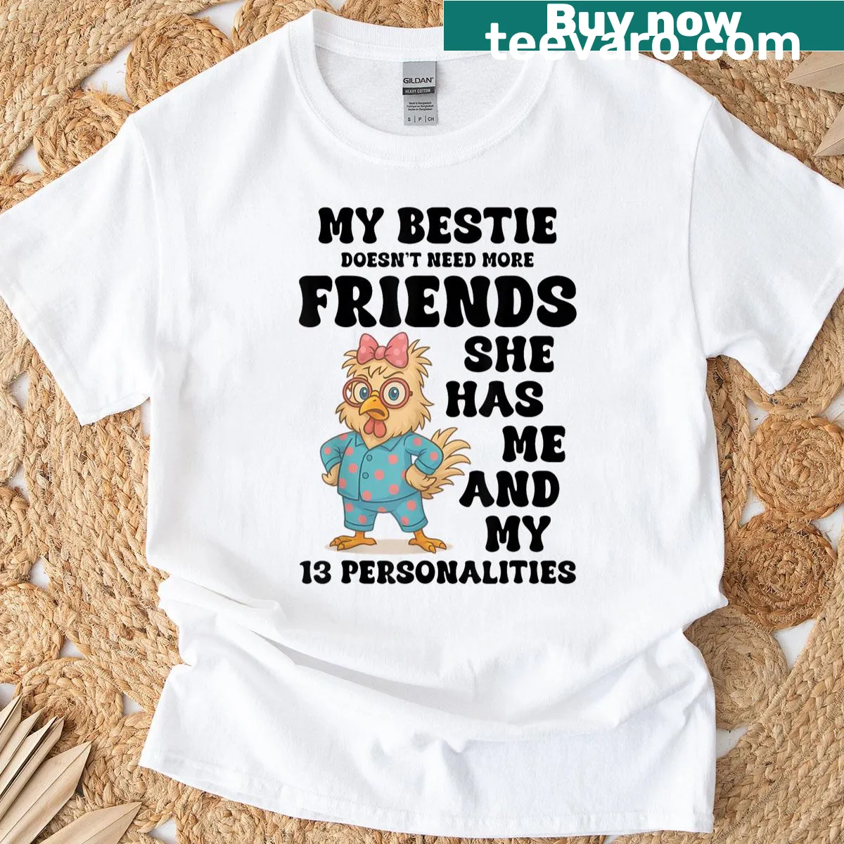 Funny best friend t-shirt with playful text — on a men's t-shirt