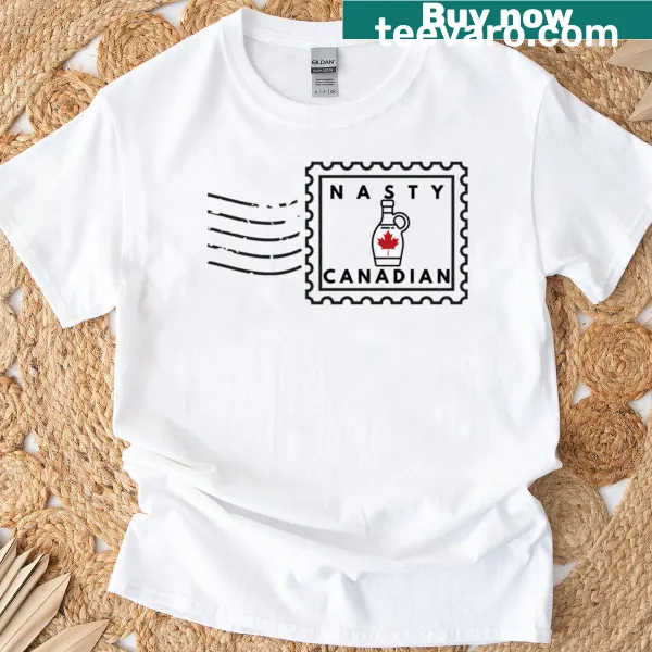 Funny Canadian Maple Syrup T-shirt with humorous illustration