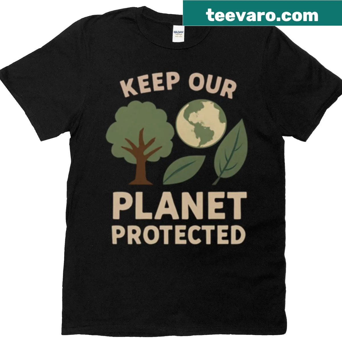 Eco-inspired illustration promoting nature on a t-shirt — on a men's t-shirt