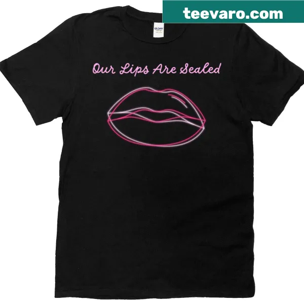 Abstract neon lips design on a t-shirt