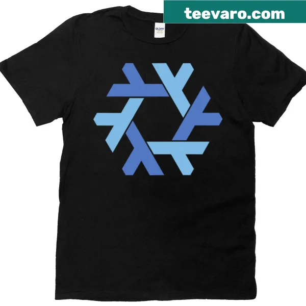 Nixos logo graphic on a T-shirt