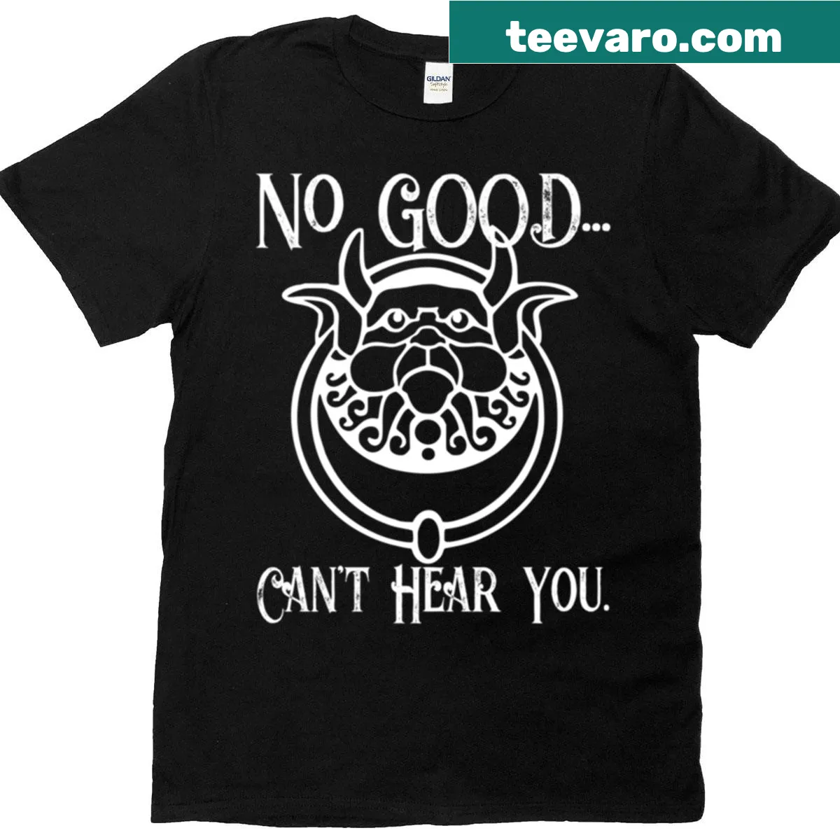 Labyrinth-inspired T-shirt featuring a grumpy knocker illustration — on a men's t-shirt