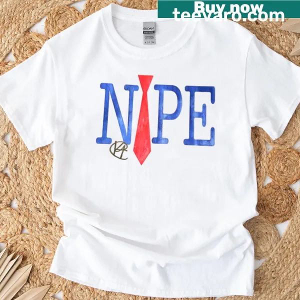 Political art t-shirt with the phrase 'Nope Fascism Does Not Work'