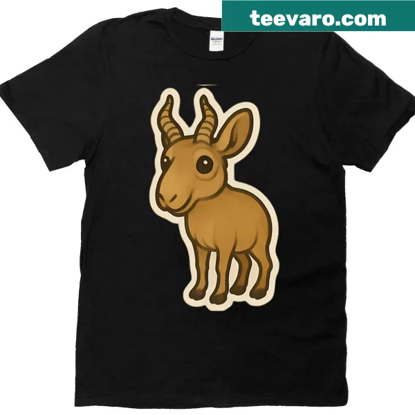 Illustration of a Nubian ibex on a t-shirt