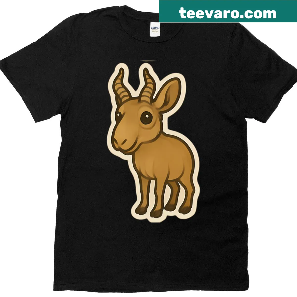 Illustration of a Nubian ibex on a t-shirt — on a men's t-shirt