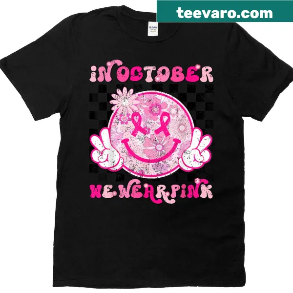 Text promoting Breast Cancer Awareness on a t-shirt