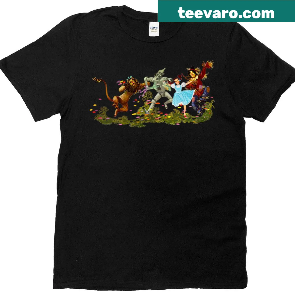 Whimsical graphic inspired by 'The Wizard of Oz' on a T-shirt — on a men's t-shirt